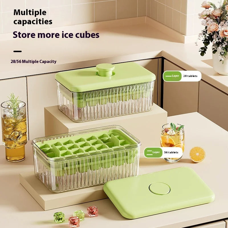 Press-to-Release Ice Cube Tray Large Capacity Food Grade Freezer Mold
