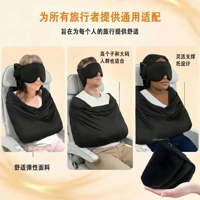 Airplane Sleeping Pillow – 3-in-1 Memory Foam Travel Support