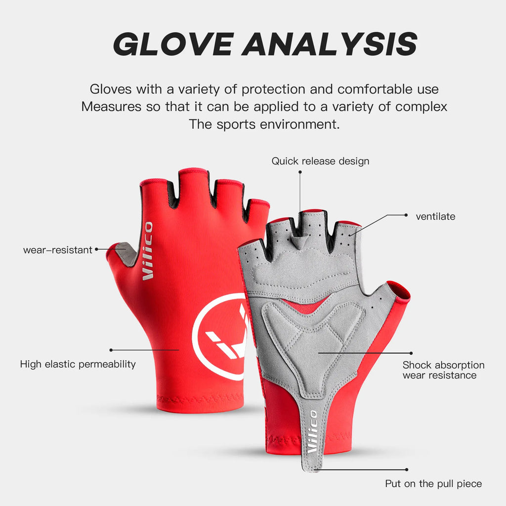 Half Finger Cycling Gloves Anti Slip MTB Road Bike Breathable