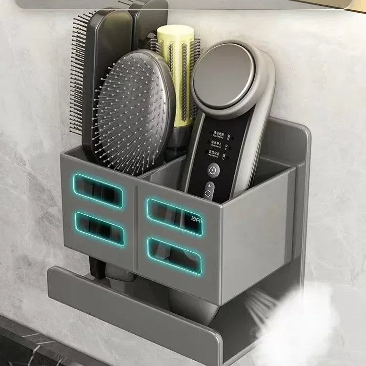 Hole-Free Bathroom Shelf Wall Mounted Toothbrush & Razor Organizer