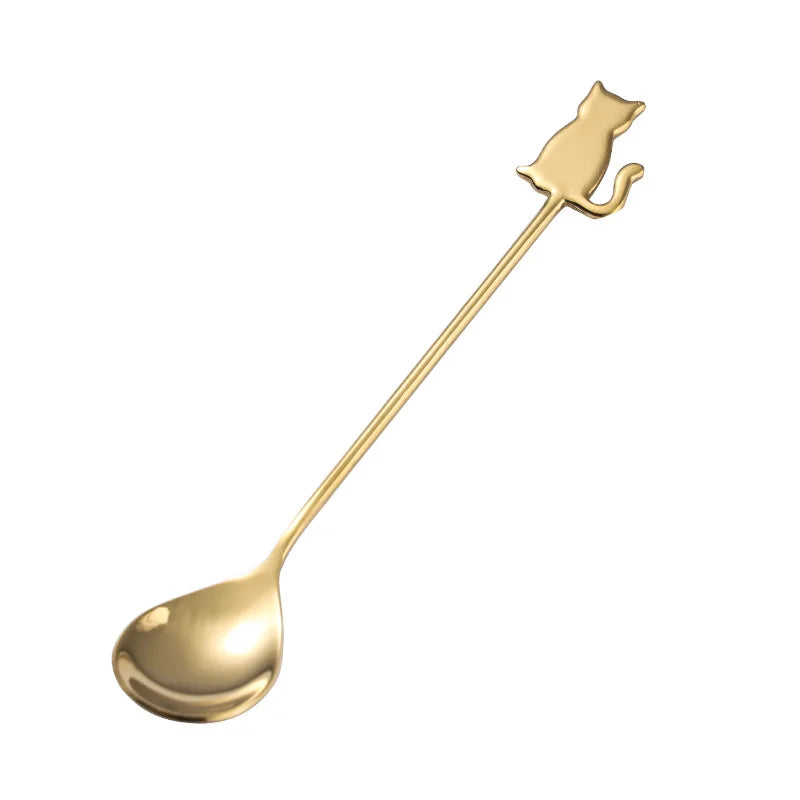 Cute Cat Coffee Spoon 304 Stainless Steel – Dessert & Ice Cream Spoon