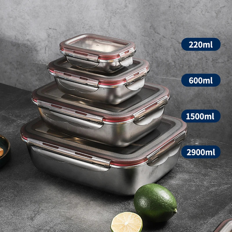 304 Stainless Steel Lunch Box Leakproof Bento Food Storage Travel Box Main image