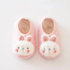 Cartoon Rabbit Baby Slippers Plush Warm Anti-Slip Toddler Shoes