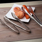 Kitchen Food Tongs Stainless Steel – Heat Resistant BBQ & Salad Serving Clip