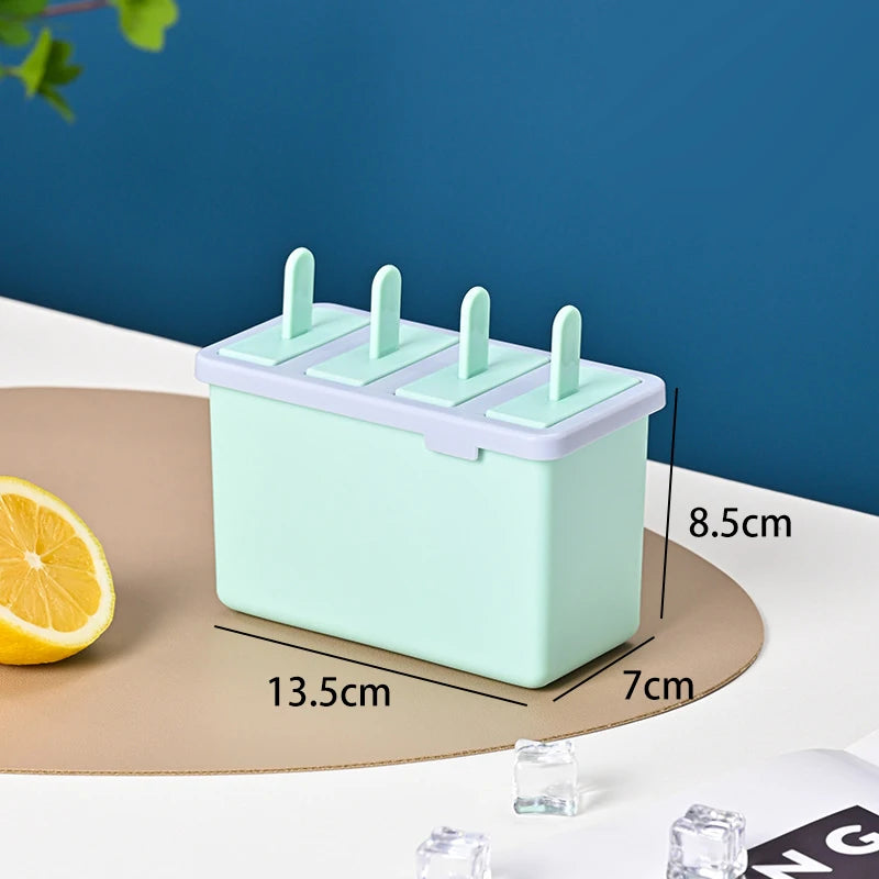 Food Grade Silicone Ice Cream Mold with Lid – BPA Free Popsicle Maker Kit
