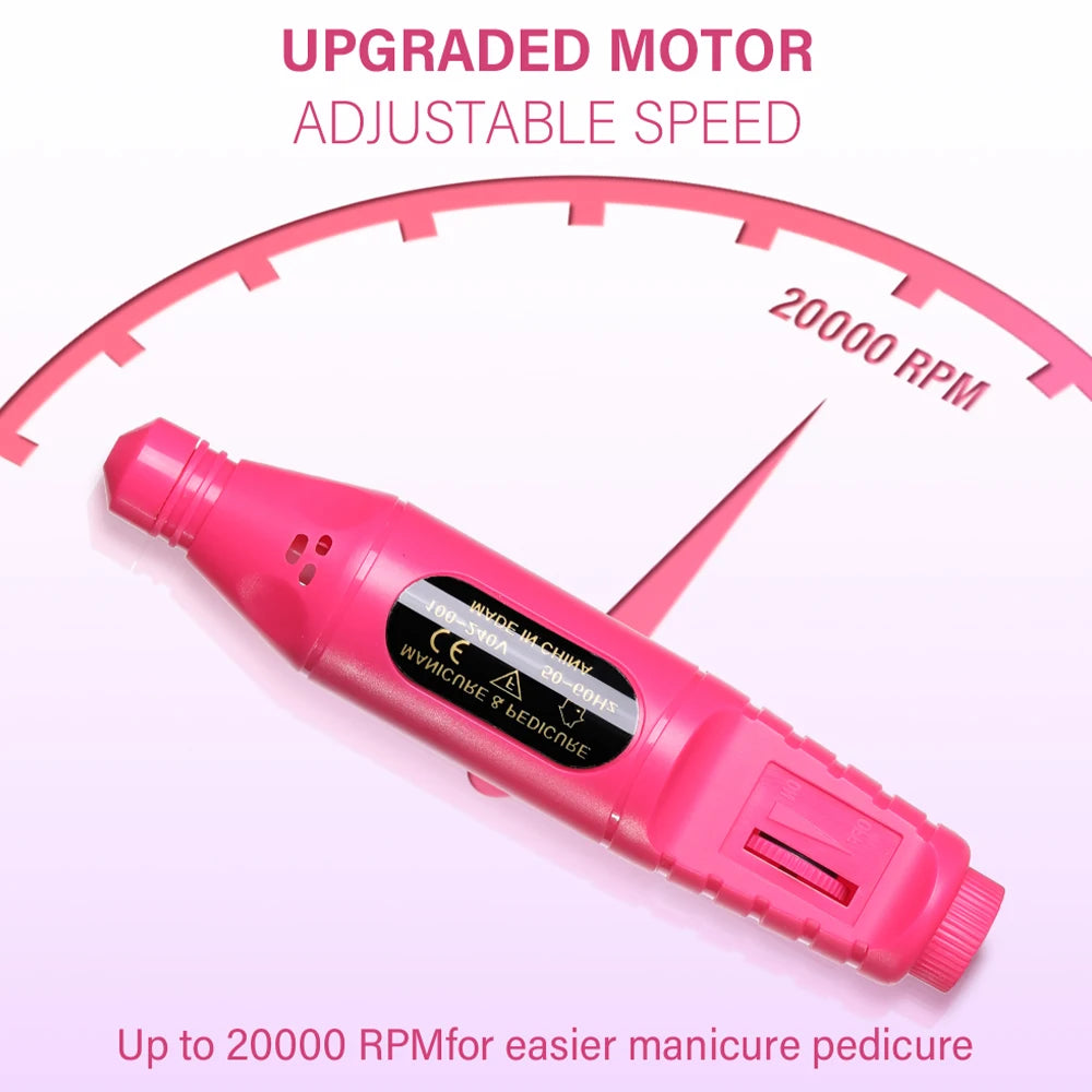 LINMANDA 6 in 1 Electric Nail Drill Kit Portable Manicure File Machine