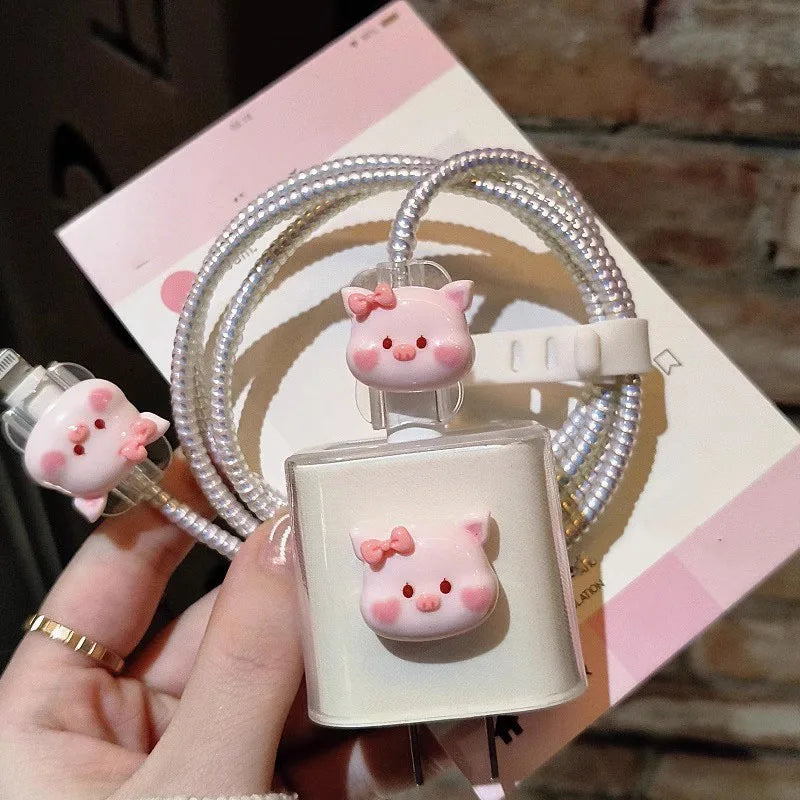 Korea 3D Heart Pig Charger Case for iPhone 18W/20W