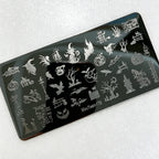MouTeen263 Nail Stamping Plate Cursive Letter Nail Art Template