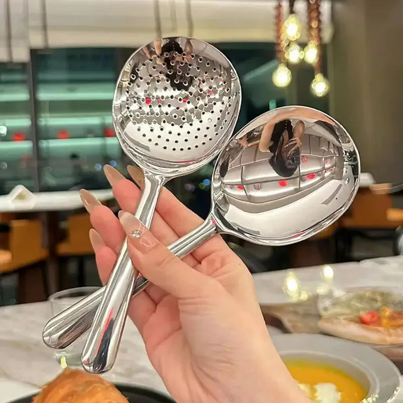 Stainless Steel Soup Ladle Slotted Serving Spoon