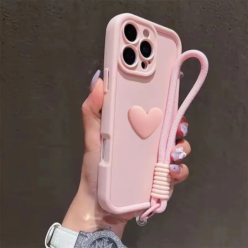 3D Heart Strap Case for Xiaomi 11T 13T 14T 15T 17T Pro Poco C71 C85