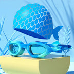 Children’s Swimming Goggles Set UK Waterproof Anti-Fog Silicone Swim Cap & Goggles
