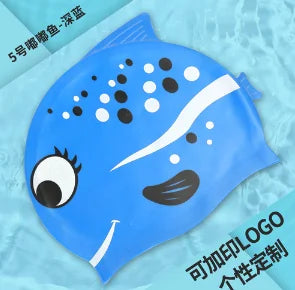 Cartoon Clownfish Kids Silicone Swimming Cap Waterproof Swim Hat