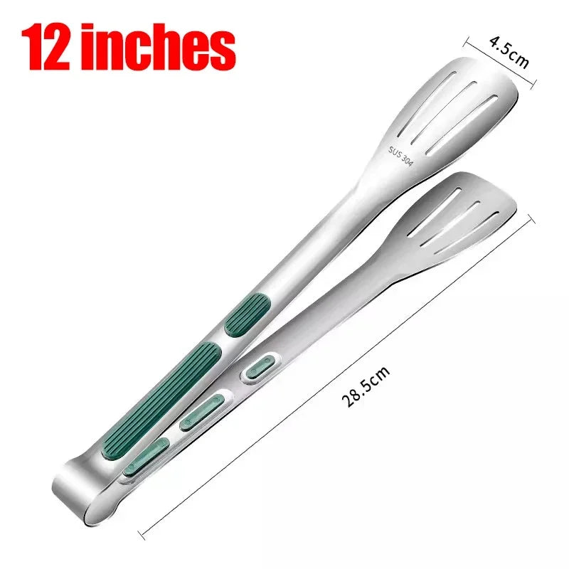 Stainless Steel Kitchen Tongs – Heat Resistant BBQ & Food Clip Tool