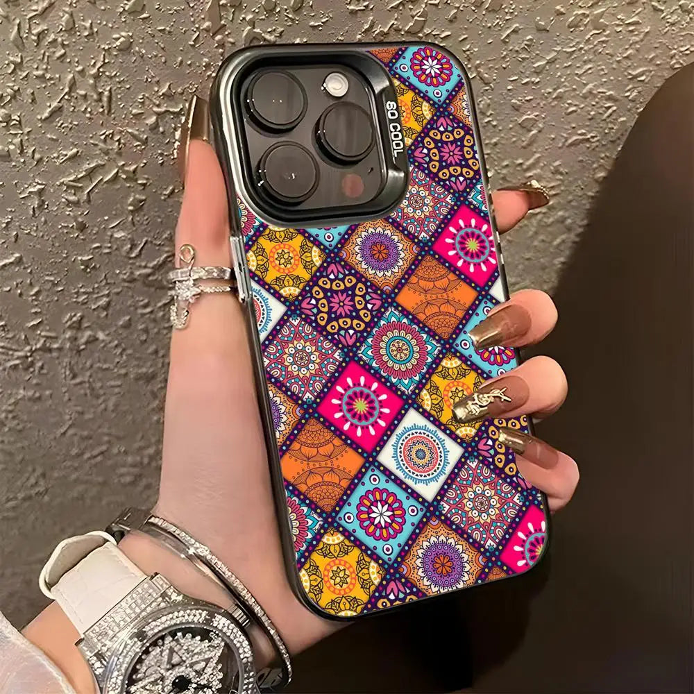 Iridescent Mandala TPU Case for iPhone 17 16 15 14 13 12 Pro Max Cover