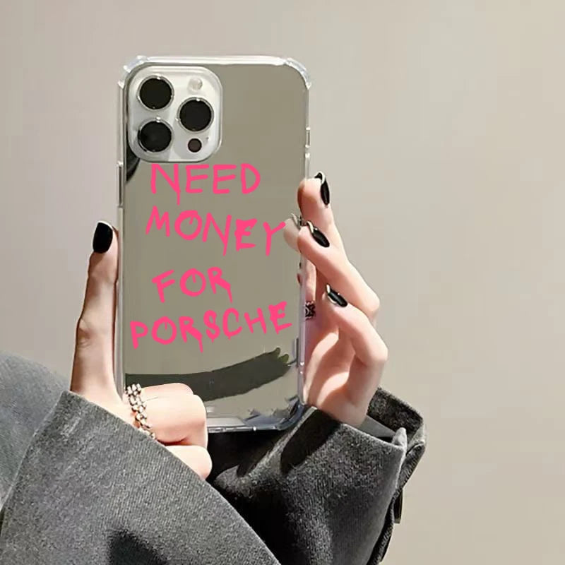 Graffiti Mirror Acrylic Case for iPhone 11 12 13 14 15 16 17 Pro Max