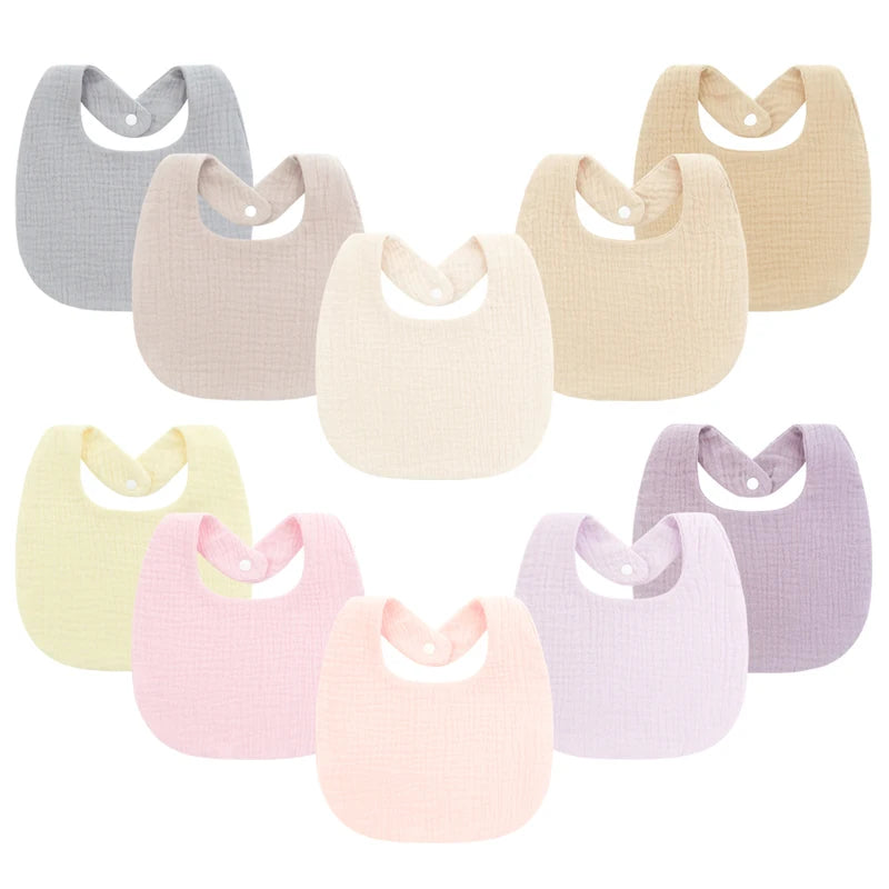 4PCS Muslin Baby Bibs Soft Cotton Burp Cloth Set for Newborns