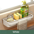 Self-Draining Kitchen Sink Organizer Sponge & Soap Faucet Shelf