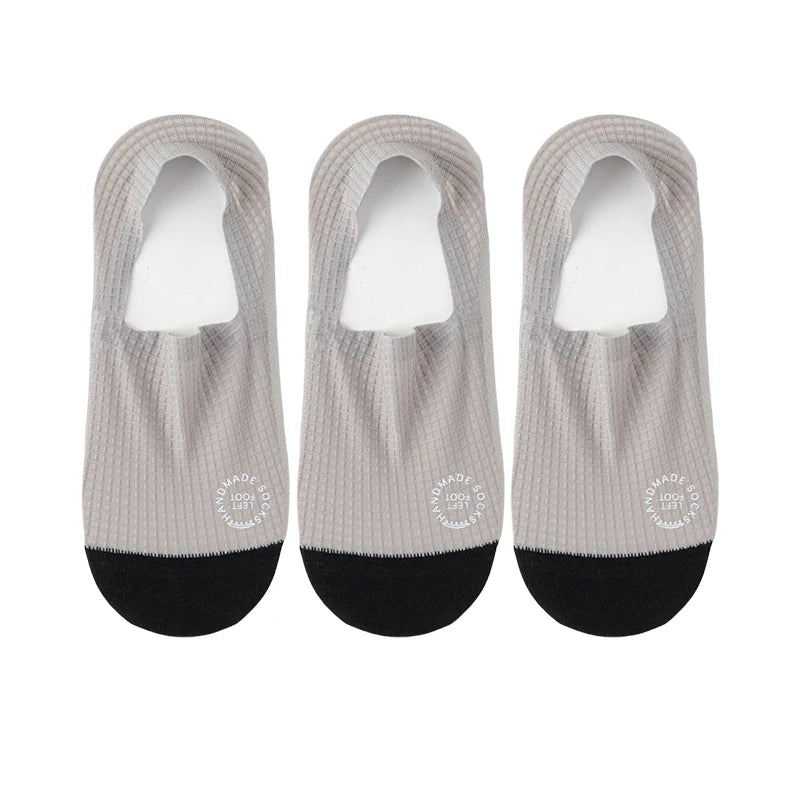 Men Invisible Socks 3Pairs Breathable No Show Mesh Casual