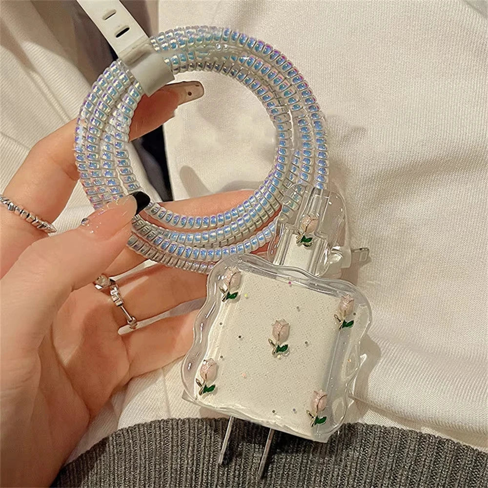 Cute Tulip Fast Charger Protector for iPhone 18W-20W
