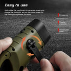 Solar Hand Crank LED Flashlight Emergency Camping Lantern