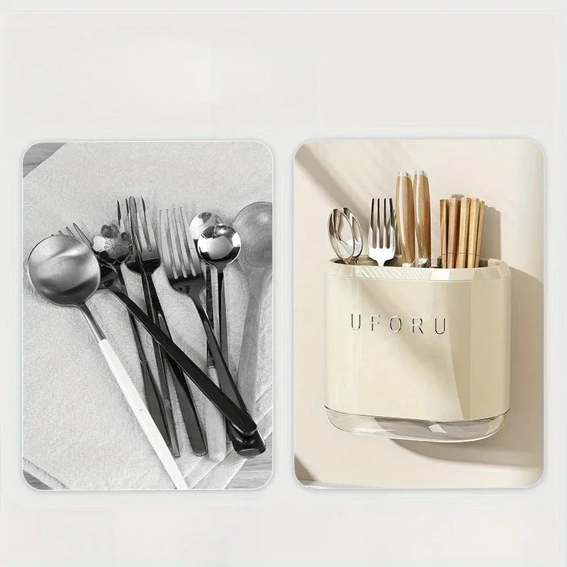 Wall Mounted Cutlery Holder Kitchen Drainer