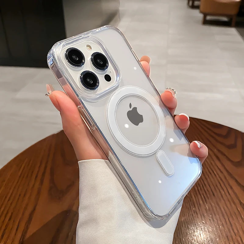 MagSafe Magnetic Transparent Wireless Charge Case for iPhone 11-17