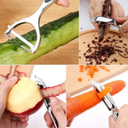 Stainless Steel Vegetable Peeler & Shredder – 2-in-1 Kitchen Grater Tool