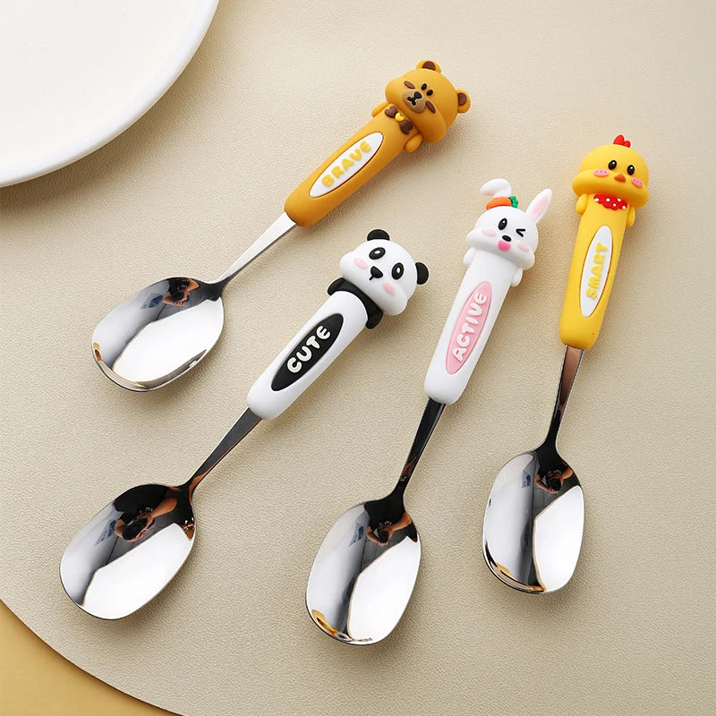 Cute Animal Stainless Steel Spoon – Panda Rabbit Bear Coffee Dessert Spoon Main image