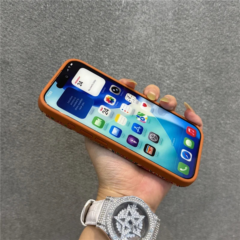 Magnetic Retro Floral Leather Magsafe Case for iPhone 17 Pro Max