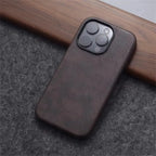 Retro Leather MagSafe Case for iPhone 12 13 14 15 16 17 Pro Max