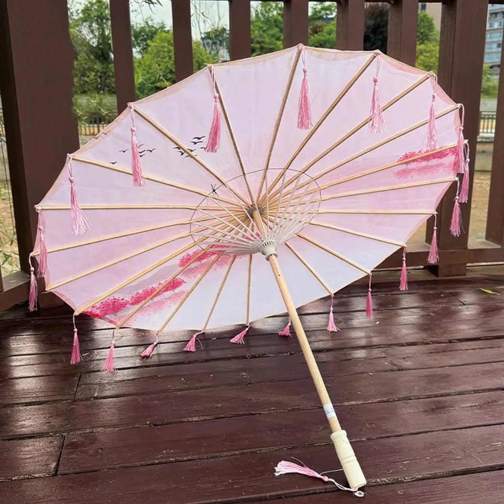 Buy 70cm Chinese Silk Tassel Umbrella