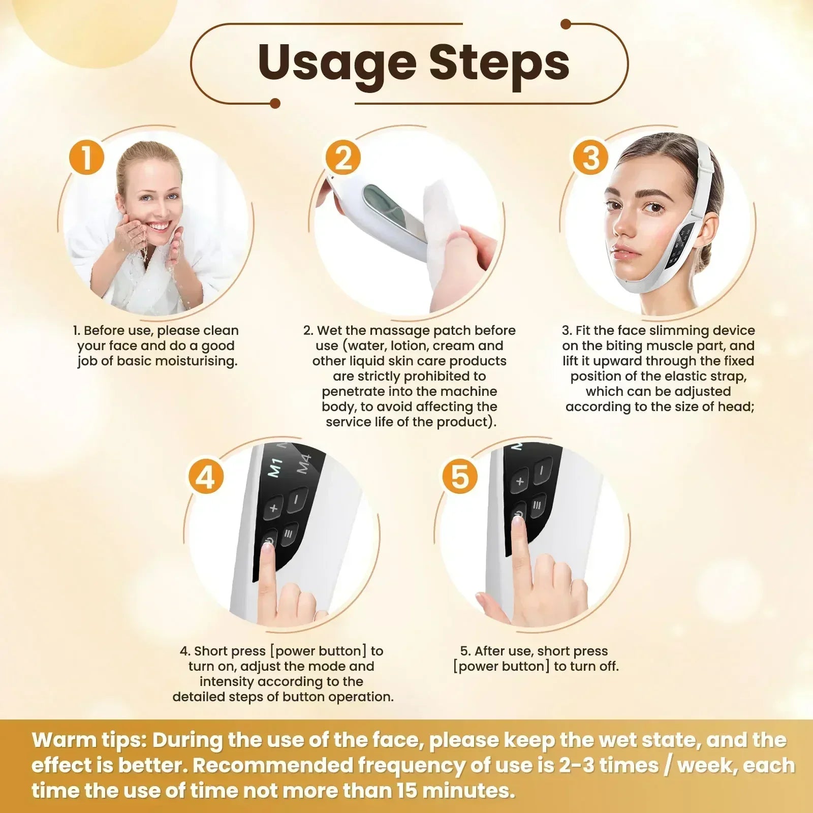 EMS V Face Lifting Beauty Device Microcurrent Facial Firming Massager