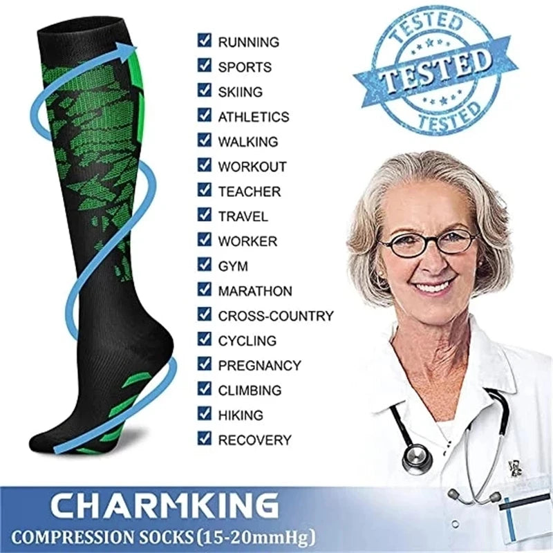 Medical Compression Socks 20-30mmHg for Pregnancy Edema Running Sports