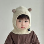 Baby Scarf Hat One-Piece Knitted Winter Cap with Ear Protection