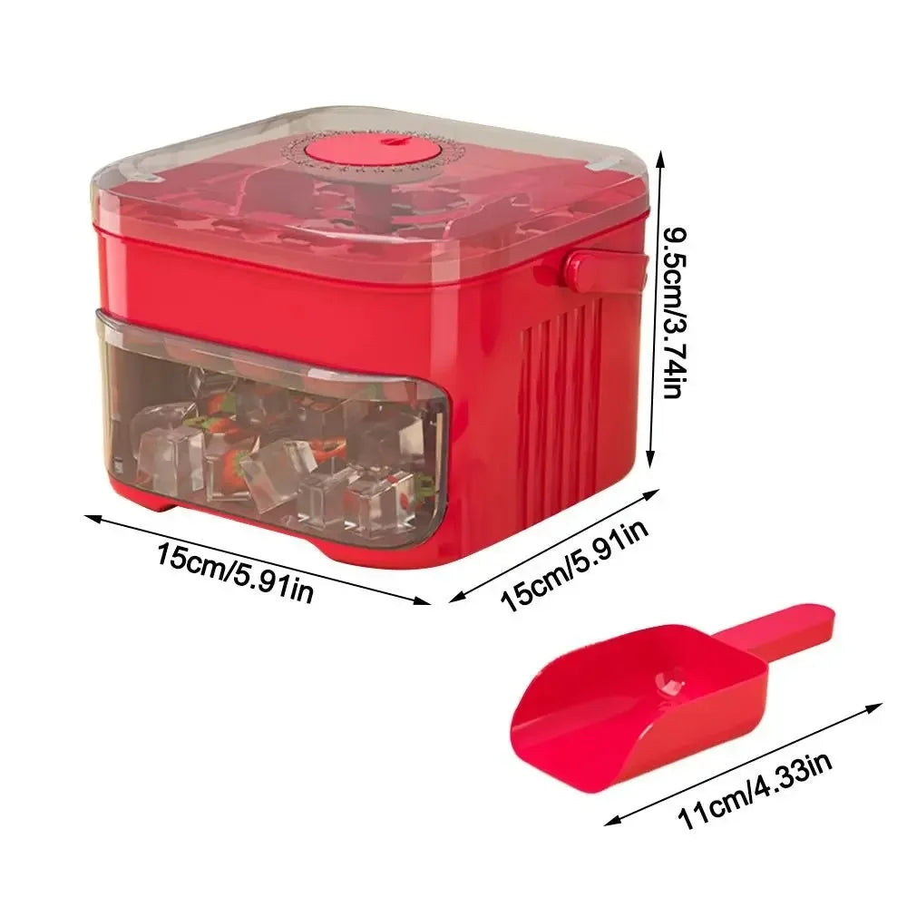 50 Cube Ice Maker UK Easy Press Ice Tray With Lid Refrigerator Ice Box