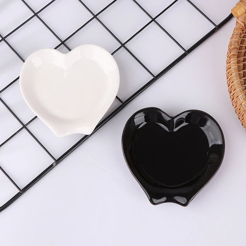 Heart Shaped Ceramic Spoon Rest Utensil Holder