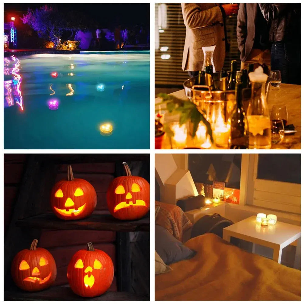 Mini LED Tea Lights with Remote Decorative Submersible Lamps