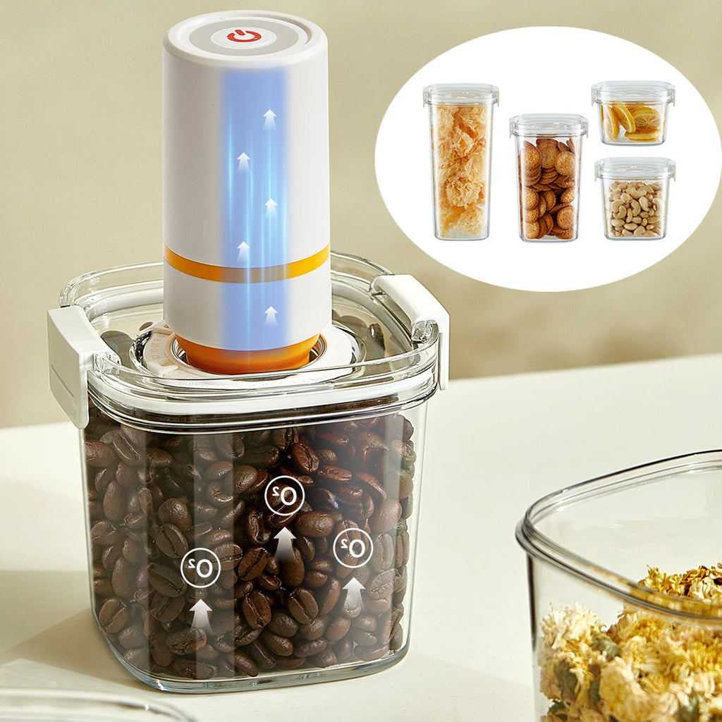 Vacuum Sealed Coffee Storage Jar Airtight Canister for Coffee, Tea & Cereals