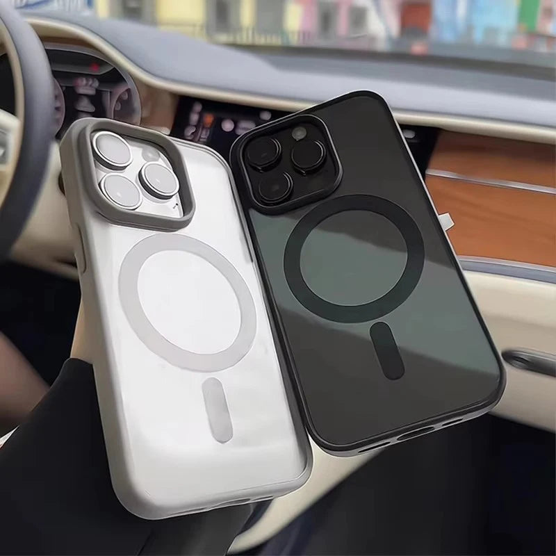 Natural Titanium MagSafe Case for iPhone 11 12 13 14 15 16 Pro Max