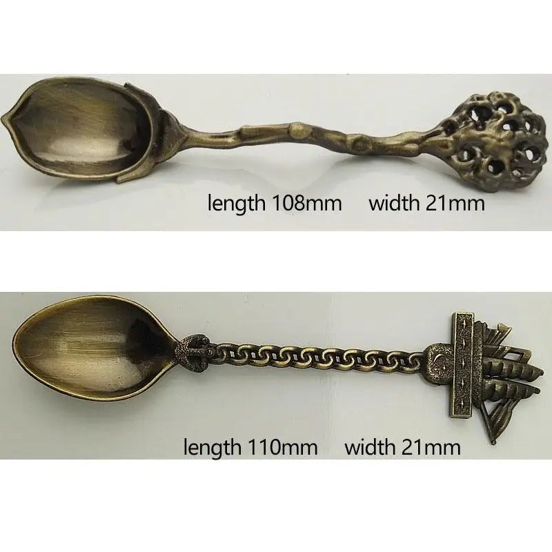 5Pcs Retro Coffee Spoon Set – Stainless Steel Vintage Dessert Spoons Gift