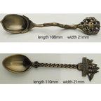 5Pcs Retro Coffee Spoon Set – Stainless Steel Vintage Dessert Spoons Gift