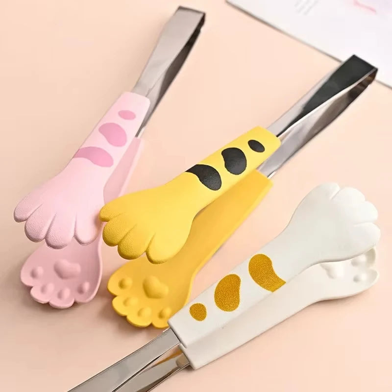 Japanese Cat Paw Tongs – Stainless Steel BBQ & Kitchen Food Clip Tool