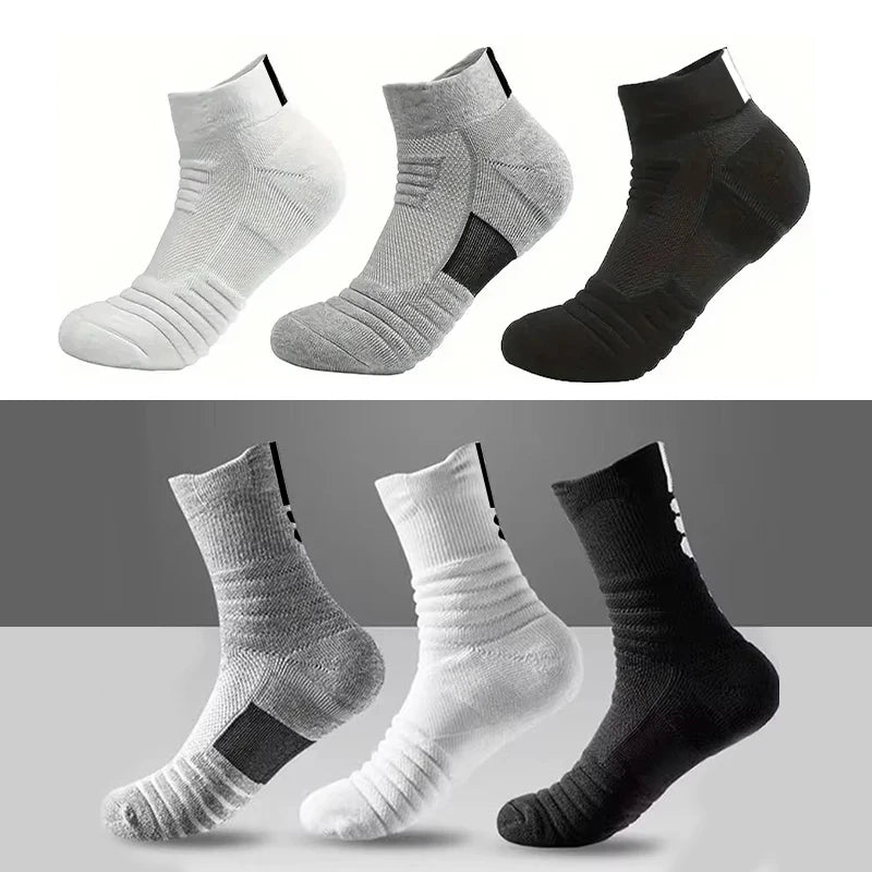 Anti-Slip Football Socks Men Breathable Cotton Soccer Socks 3 Pairs