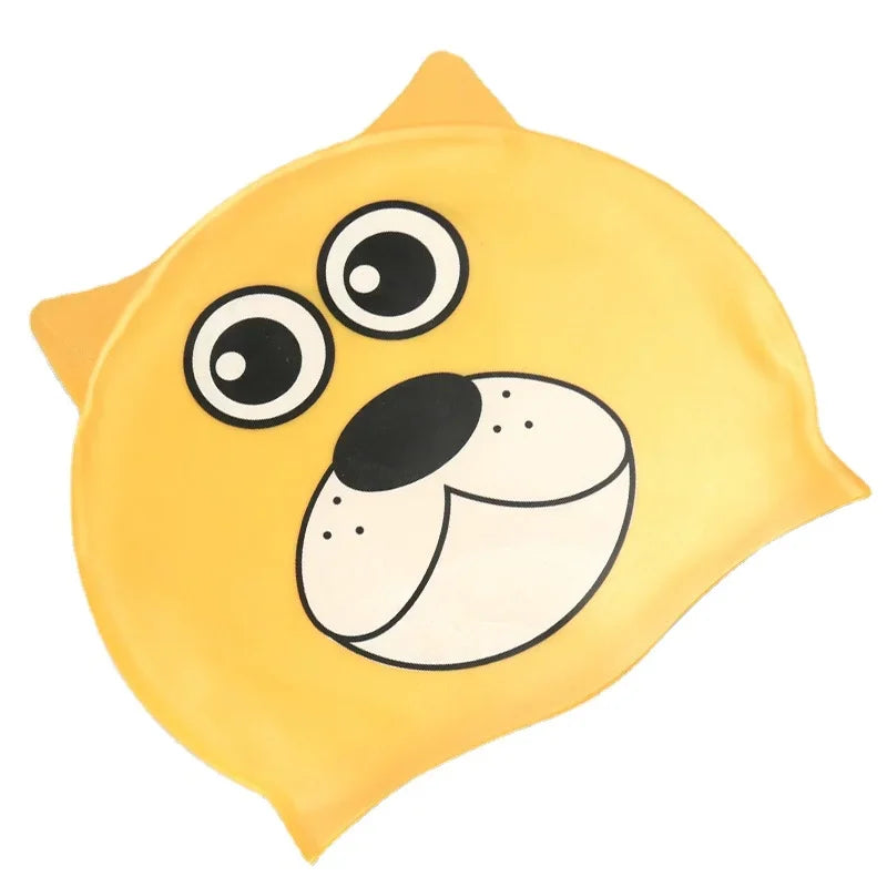 Cartoon Clownfish Kids Silicone Swimming Cap Waterproof Swim Hat