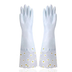 Velvet Rubber Cleaning Gloves Waterproof Winter Gloves