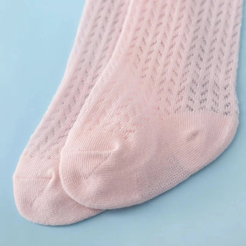 Baby Girl Lace Knee Socks Cotton Bow Socks 0-24 Months