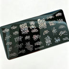 MouTeen263 Nail Stamping Plate Cursive Letter Nail Art Template