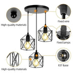 Industrial Pendant Light Black Ceiling Lamp for Kitchen & Bedroom