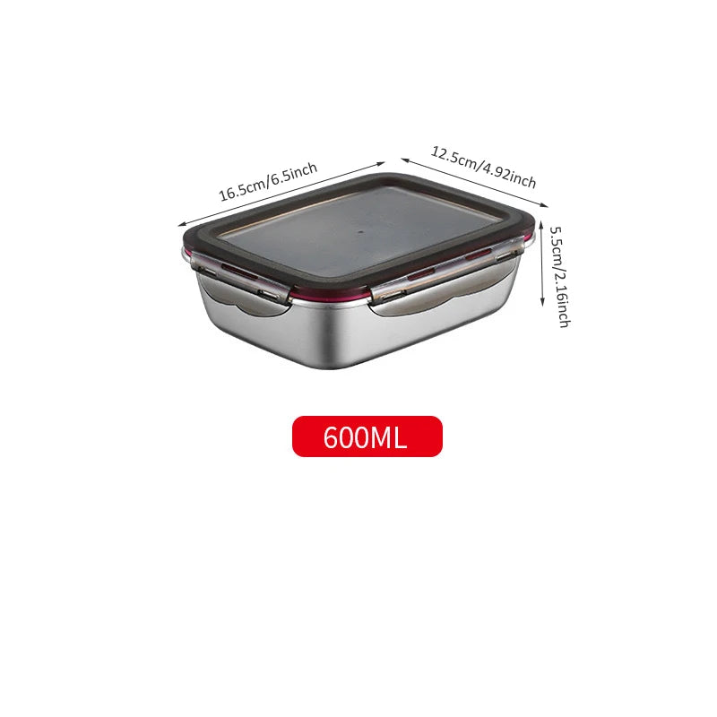 304 Stainless Steel Lunch Box Leakproof Bento Food Storage Travel Box