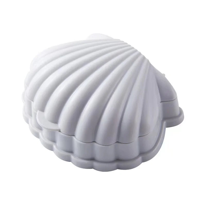 Seashell Soap Box – Double Layer Drain Soap Holder for Bathroom & Travel
